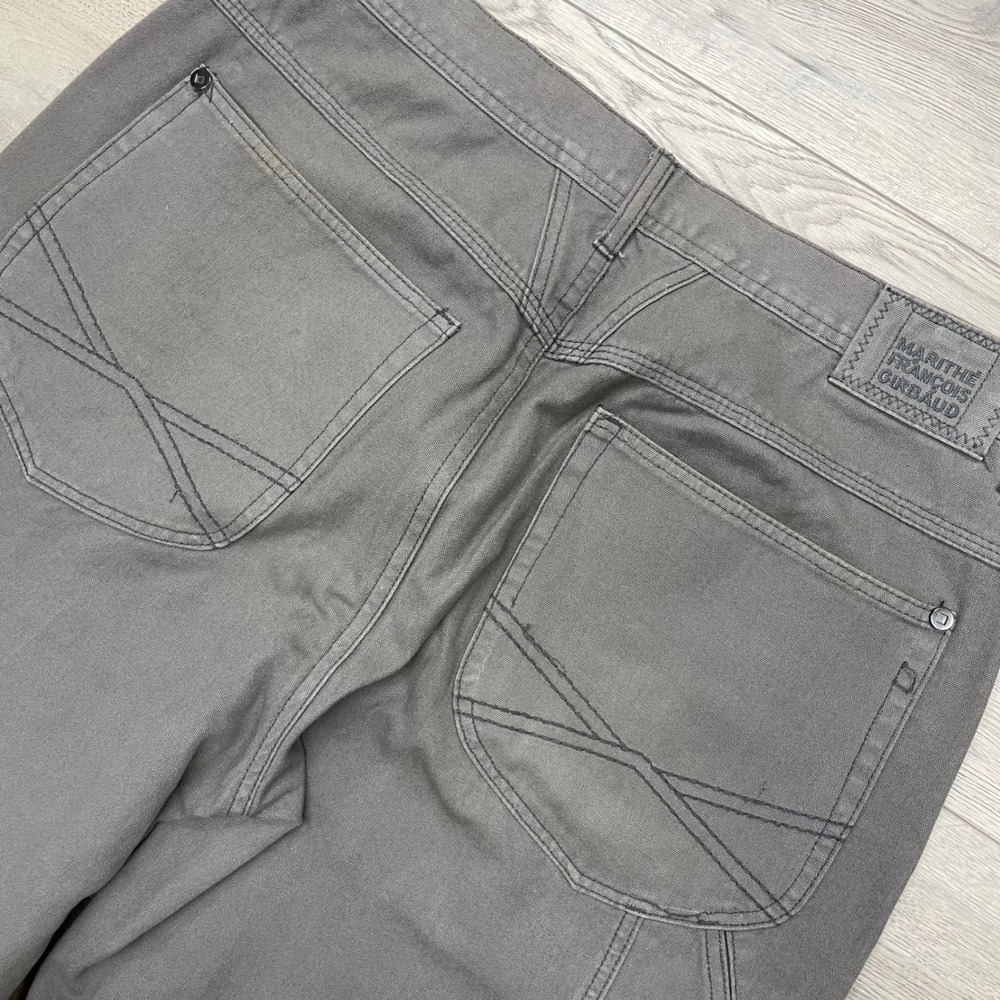 Marithe Francois Girbaud Utility Pants Mens 36 Gray Authentic Fit Cargo